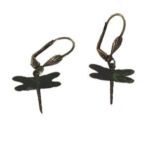 Brass copper dragonfly earrings